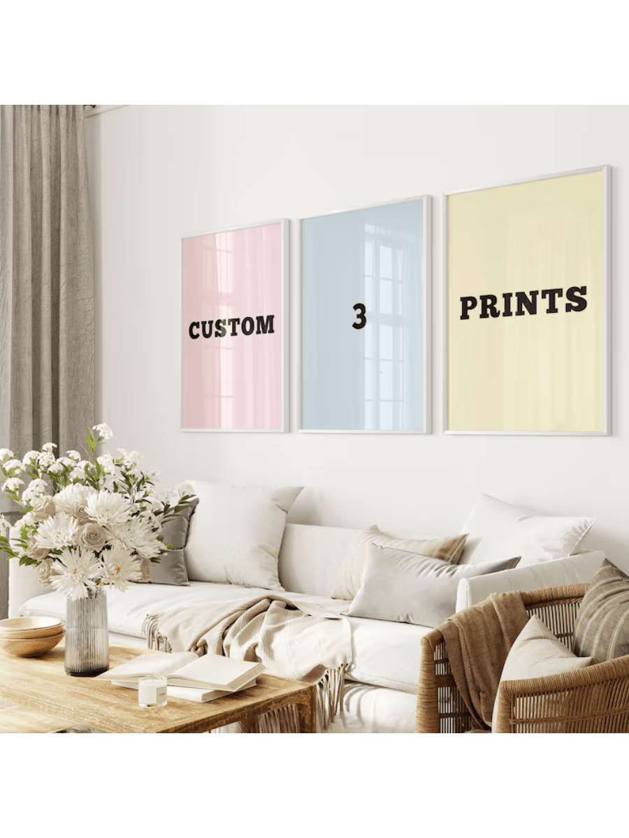 1pc/3pcs Custom- Unframed Personalized Poster- Family Photo Poster- Wedding Poster Portrait & Vertical, Gift For Him, Gift For Her, Boyfriend, Girlfriend, Dad, Mom, Friends, Mother's Day Gift, Aest