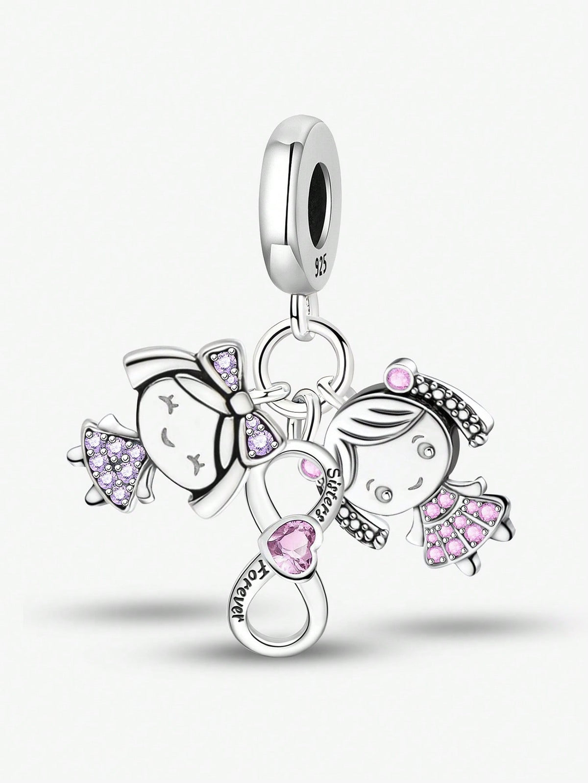 1pc Fashionable Shiny Infinity Pendant Beads, Suitable For DIY Bracelets And Women Jewelry
