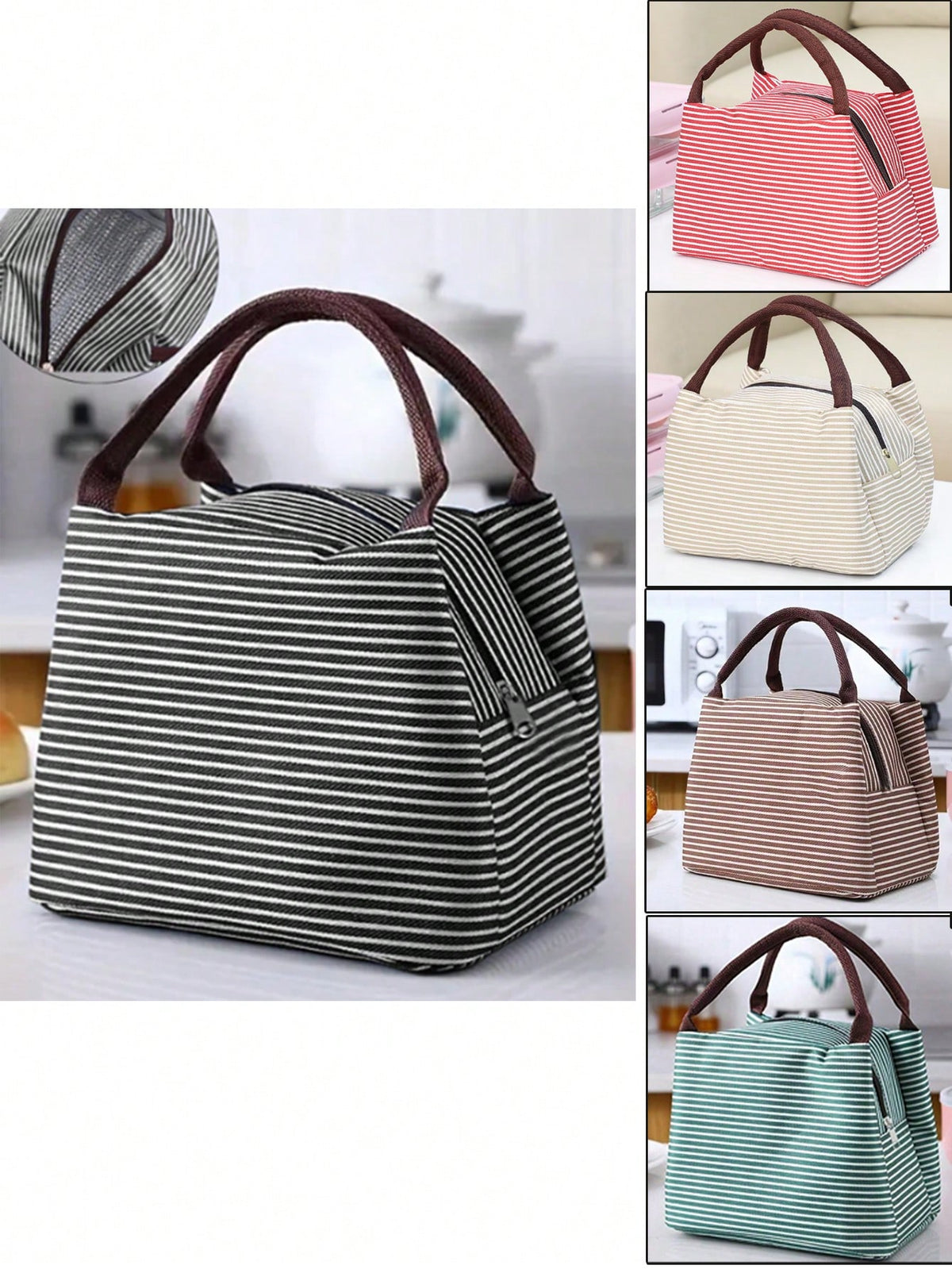 1pc Lunch Box Bag School Student With Tote Bag Waterproof Aluminum Foil Portable Lunch Bag Lunch Bag With Insulation School Lunch Box Lunch Container For School,Portable Food Bag For Office,Waterproof