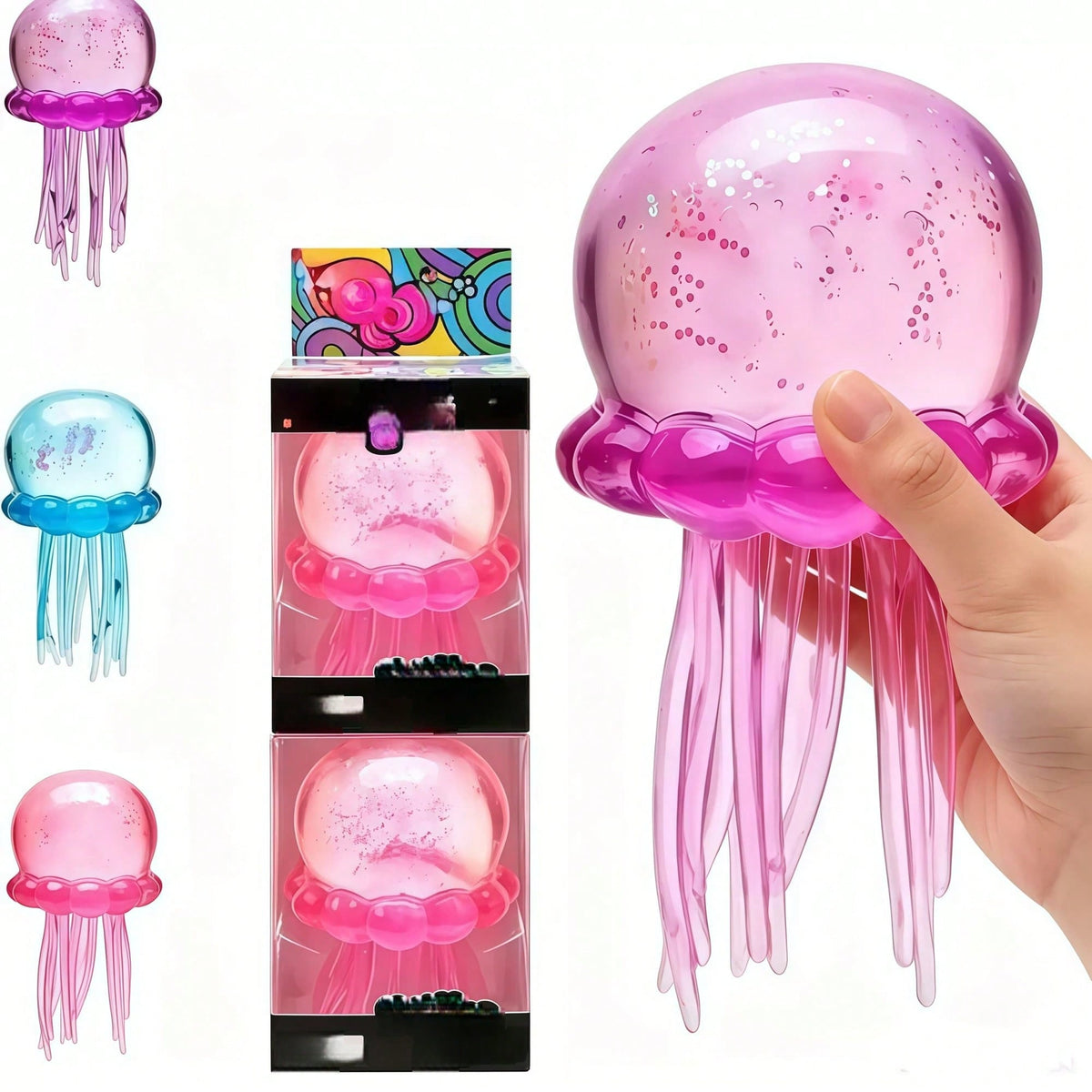 1pc Realistic Pressure Relief Jellyfish Shaped Soft Squishy Toys, Cute Soft Stress Relief, Slow Rebound TPR Material Realistic Jellyfish Shaped Stress Ball, Adult Pressure Relief Toys--Squishy-Squishy