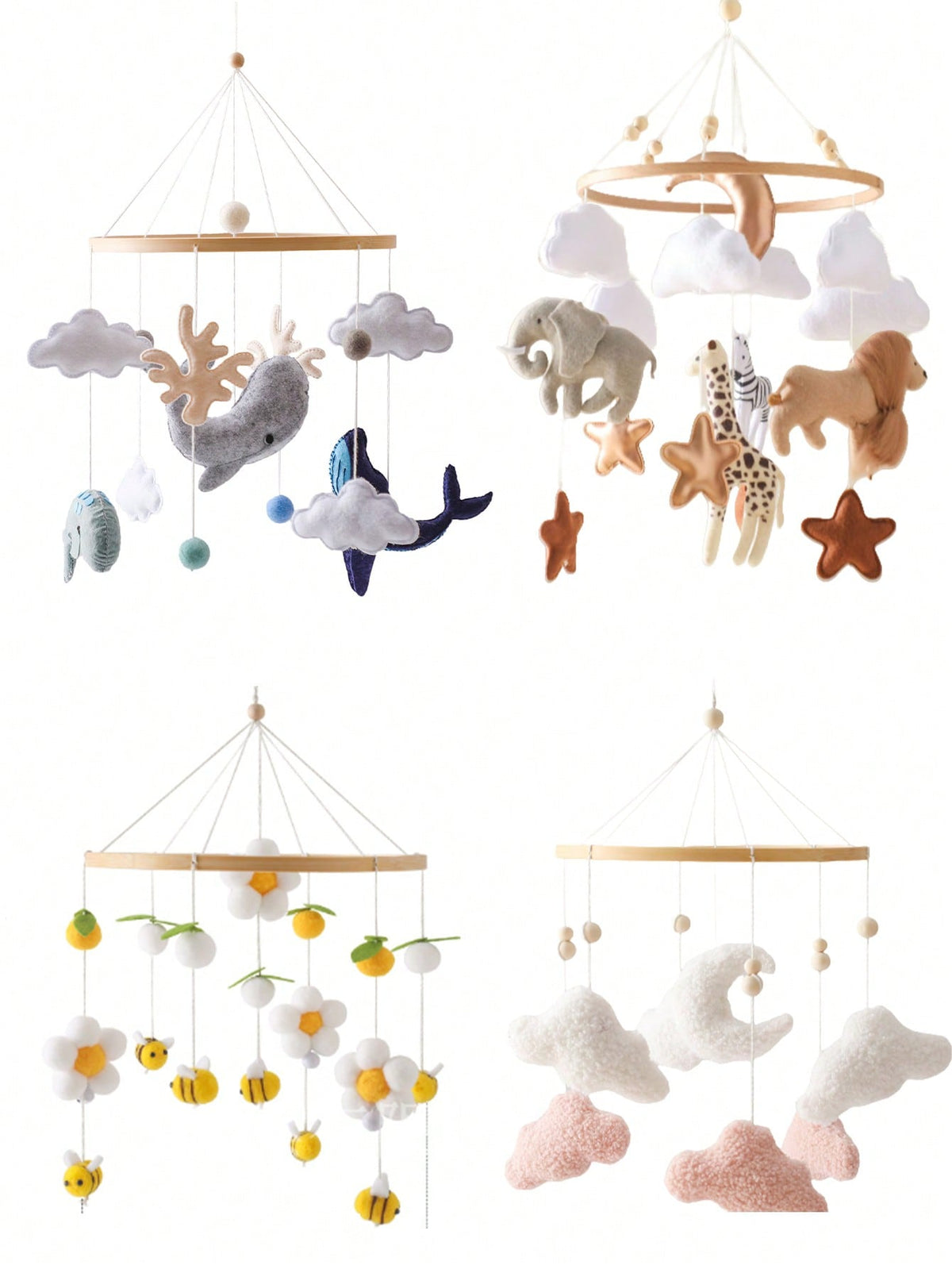 1pc Wooden Wind Chime Baby Crib Bell, Neutral Baby Crib Mobile, Suitable For Baby Room Decoration, Baby Showers, Baby Anniversaries
