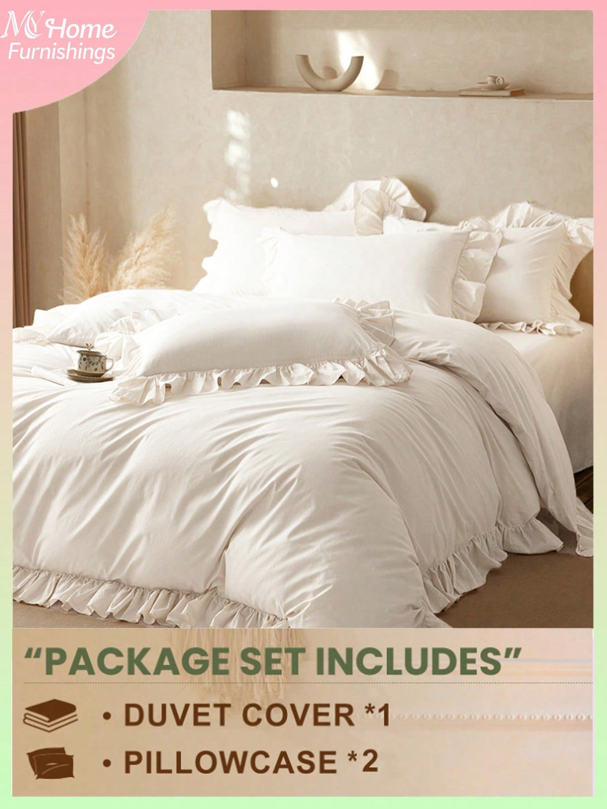 3pcs White Lace Bedding Set, 1 Duvet Cover And 2 Pillowcases, Dorm Bedding For Boys And Girls, Minimalist Fashion Home Decor, Soft And Comfortable Bedroom Bedding, Fashion Set, Machine Washable, No Fi