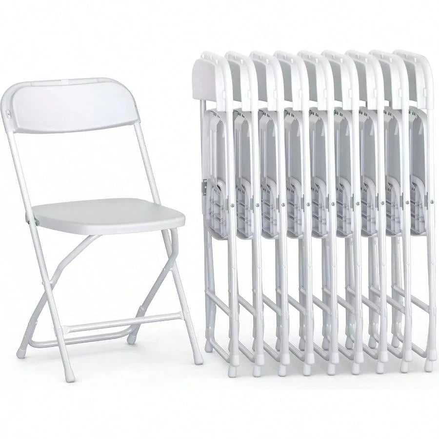 4 Or 10 Pack Folding Plastic Chairs For Weddings, Parties Home Events