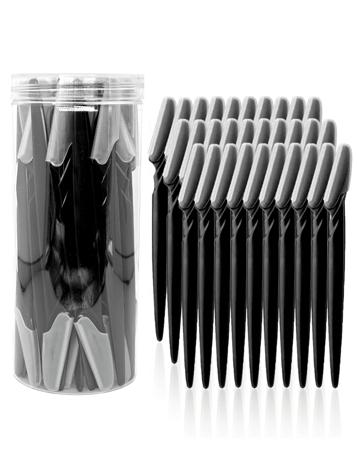 60/30/12/6/3/1pc Black Set, Eyebrow Trimmer, Exfoliating Shaver, Body Hair Trimmer And Facial Trimming Kit, Women's Eyebrow Styling Tool, Suitable For Daily Use Or Travel, Gift, Bargain, Travel Essent