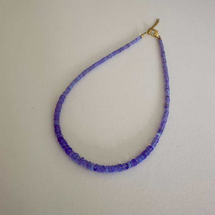 Anokhi Green Handmade Gemstone Necklace - Purple Ethiopian Opal