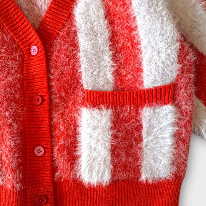 Best Day Ever Kids - Big Top Stripe Cardigan - Red