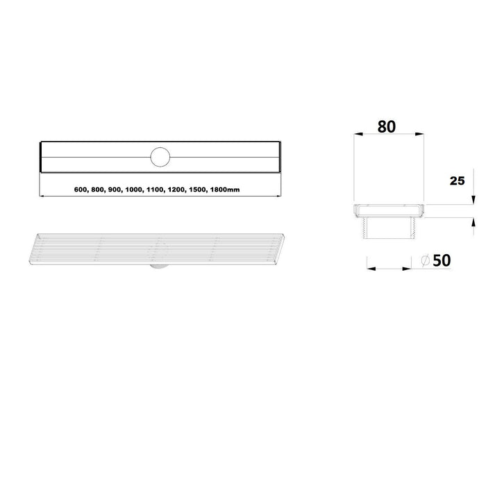 Builders Grate - CFG Tile Insert Pattern - 25mm Depth Shower Grate Bella Vista