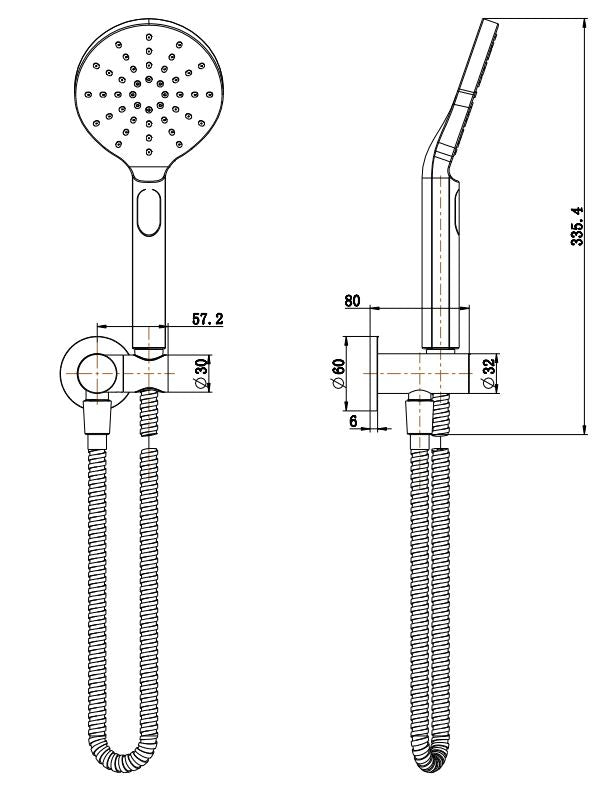 COMO Shower Head on Bracket Chrome Showers Arova