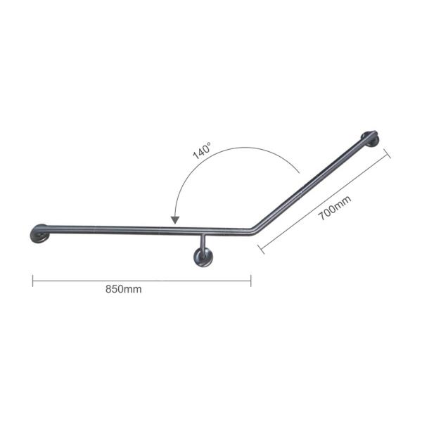 Disable Curved Grab Rail for Toilet (Right Hand Side) - TPGRAB857R Accessories ECT
