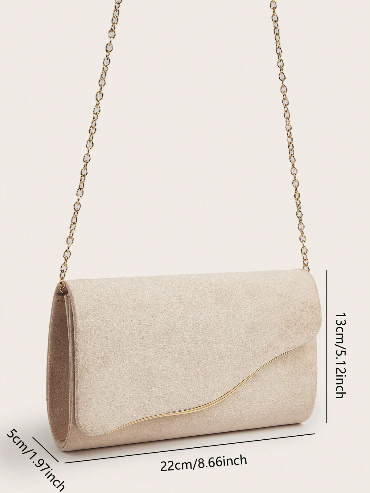 Elegant Velvet Material Large Women's Clutch Bag, With Detachable Chain Strap, Suitable For Weddings, Parties, Galas,Bride