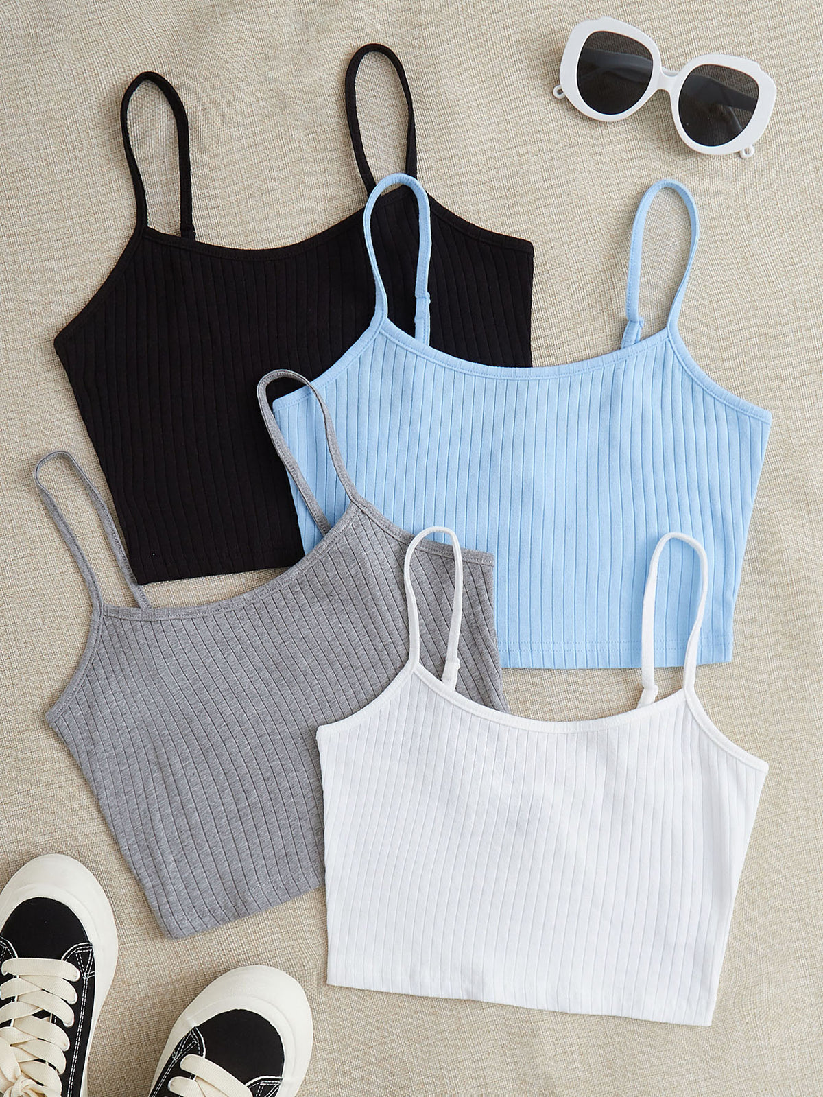 EZwear 4 Pack Rib-knit Cami Top