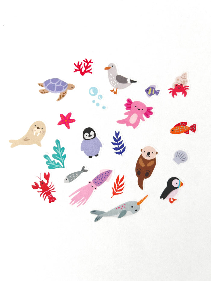 Girl of All Work Washi Stickers - Ocean Wonders Jumble
