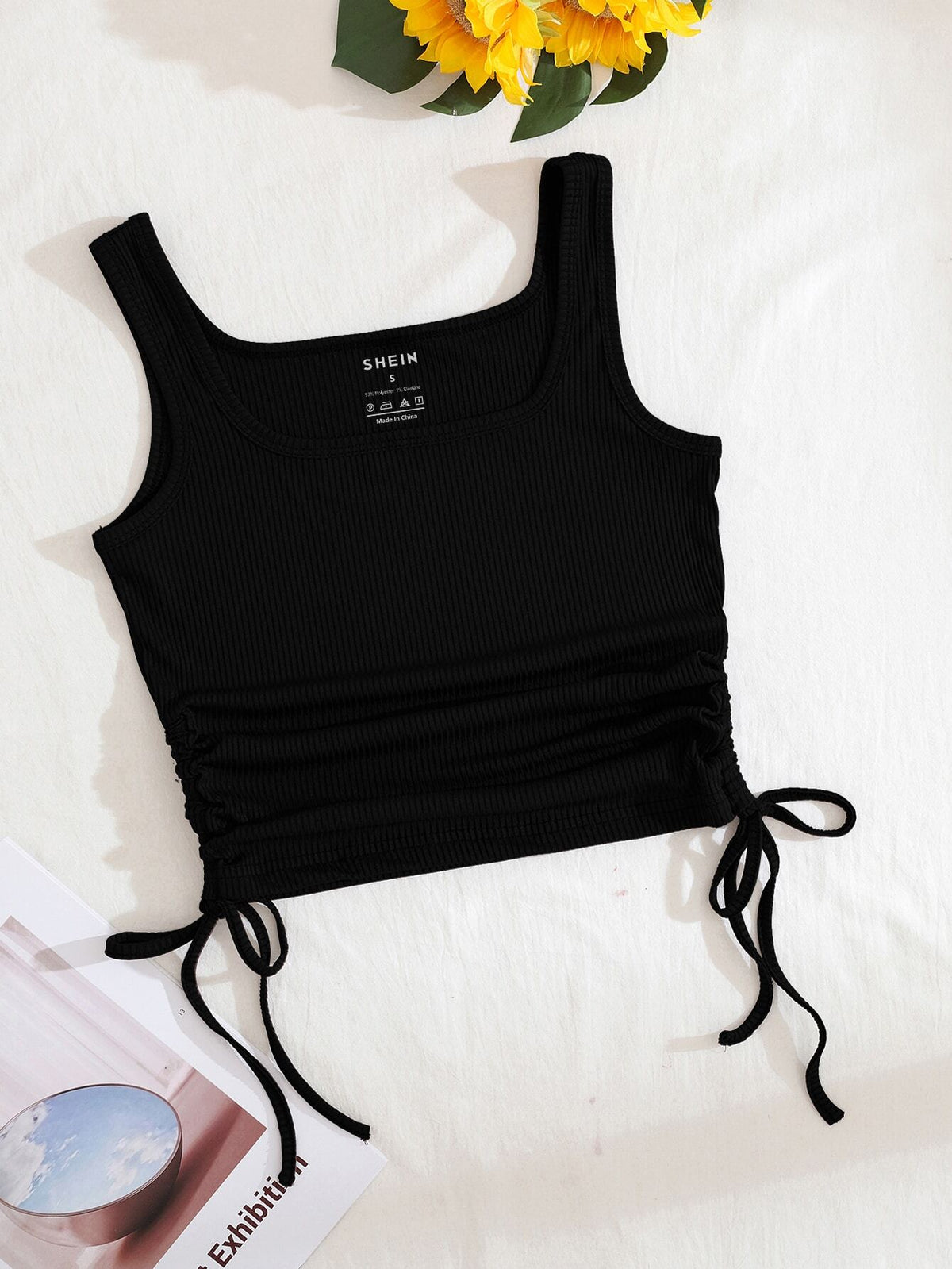 INAWLY Drawstring Side Crop Tank Top