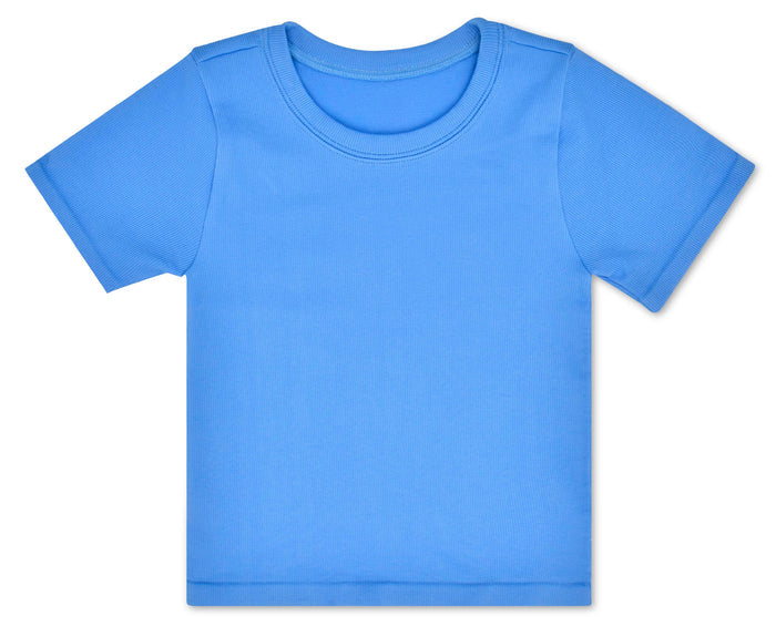 Iscream - Ribbed Short Sleeve Shirt - Bright Blue