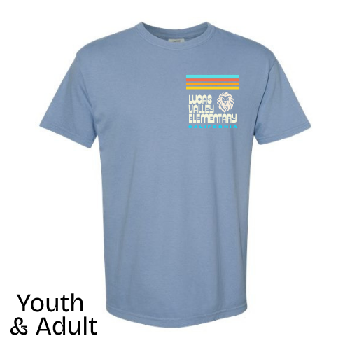 LVE Spirit Wear T-Shirt - Washed Denim w/ Stripe Logo