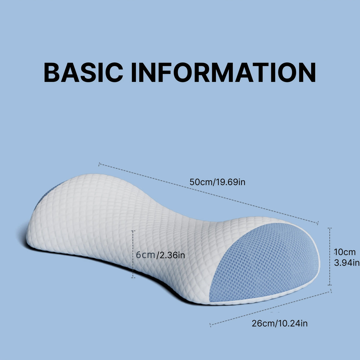 Memory Foam Sleeping Lumbar Pillow For Bed Use, Ergonomic Lumbar Support Cushion, Comfortable Pillow For Waist Protection