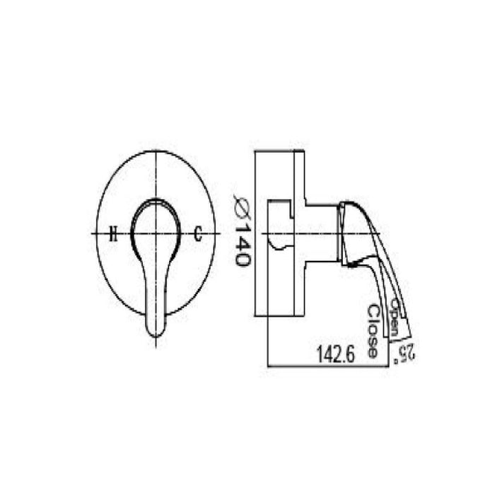 Nero Classic Shower Mixer Tapware Nero
