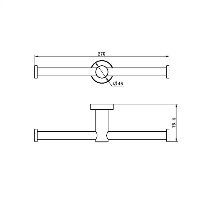 Nero MECCA Double Toilet Roll Holder Matte Black 1986d-MB Accessories Nero