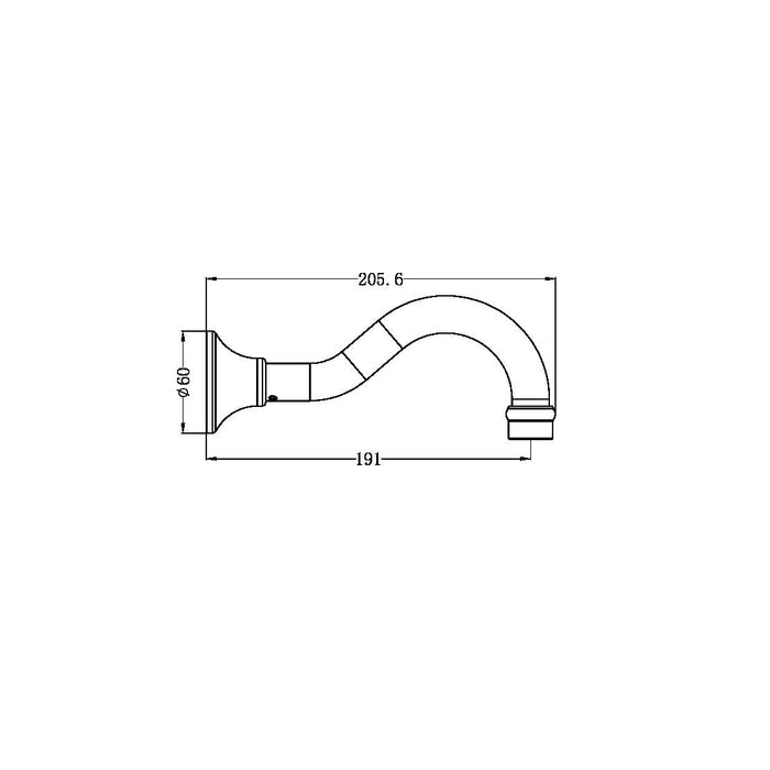 Nero York Basin/Bath Spout Only Aged Brass Tapware Nero