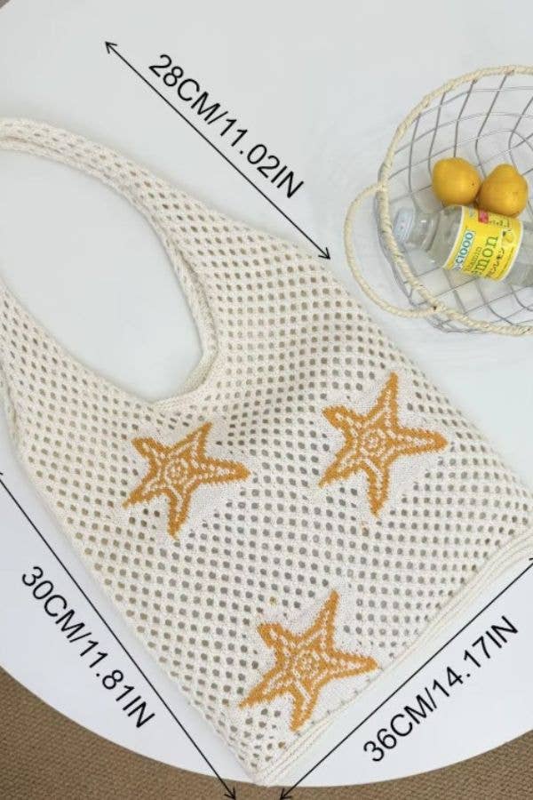 Ocean Theme Crochet Tote Beach Bag