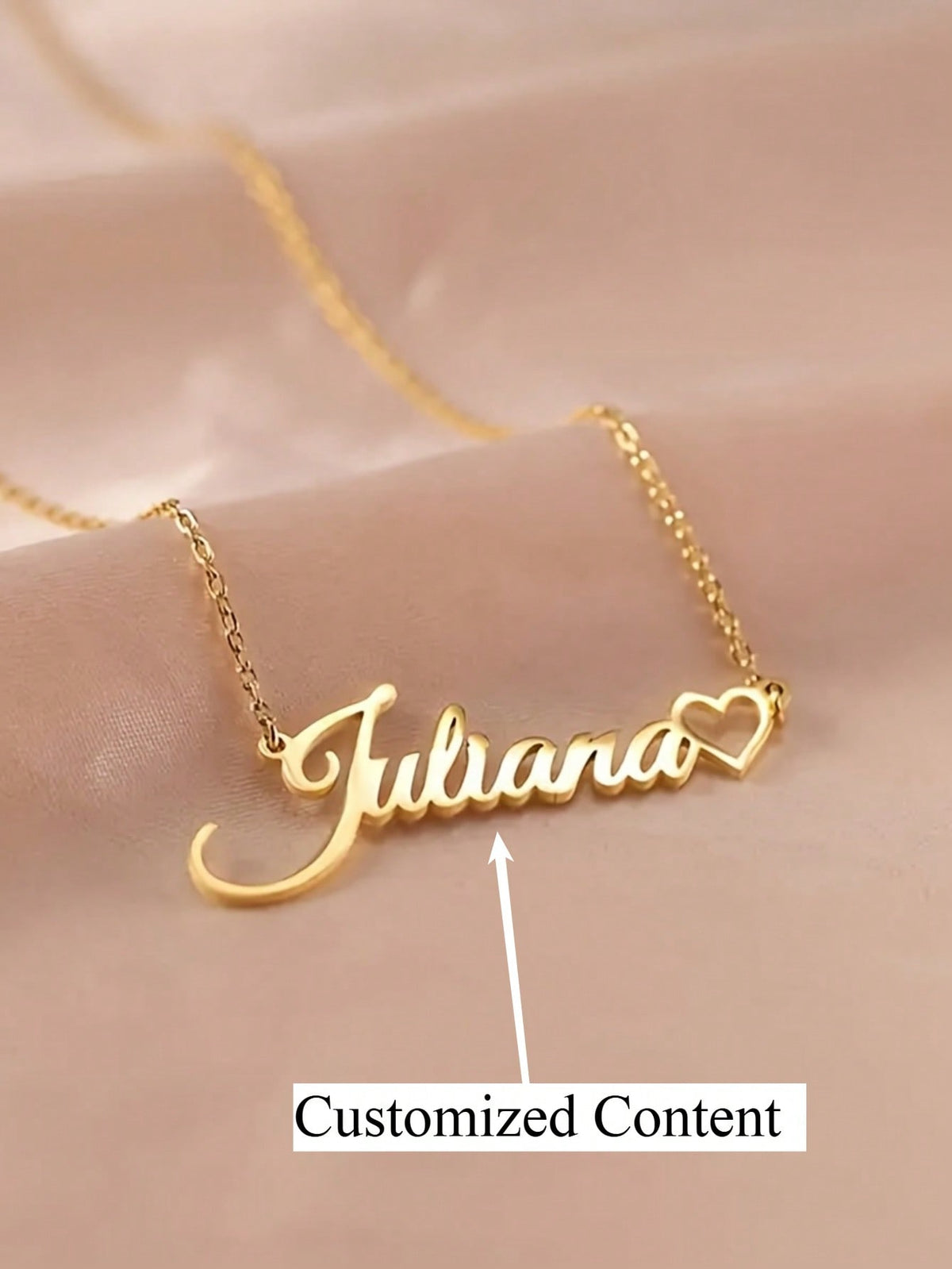 Personalized Name Necklace- Stainless Steel Heart Pendant In Cursive Font, Valentine's Day Gift, Everyday Party Wear, Elegant, Stylish, Cute, Custom, Ideal Gifts For Her, Back To School Fashion, Grad