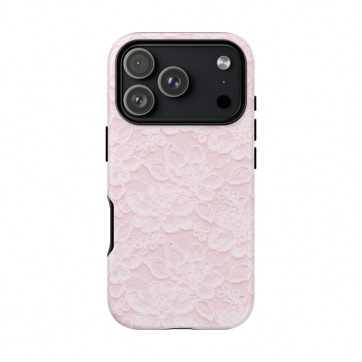 Pink Lace Fashion Shockproof Floral Blush 2-In-1 Phone Case Compatible With IPhone 17/16/15/14/13/12/11 Pro Max Birthday Gift Anniversary Party
