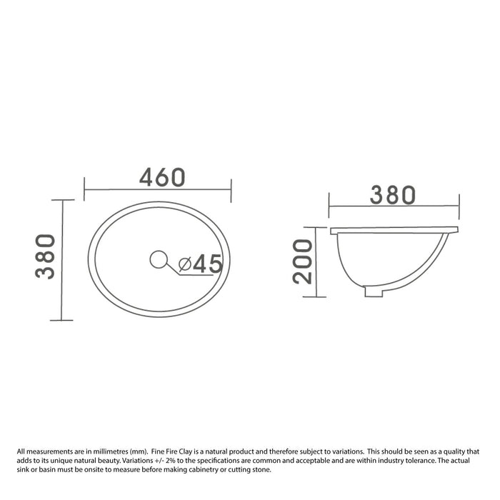 SOTTO Under Counter Oval Basin Basins ECT