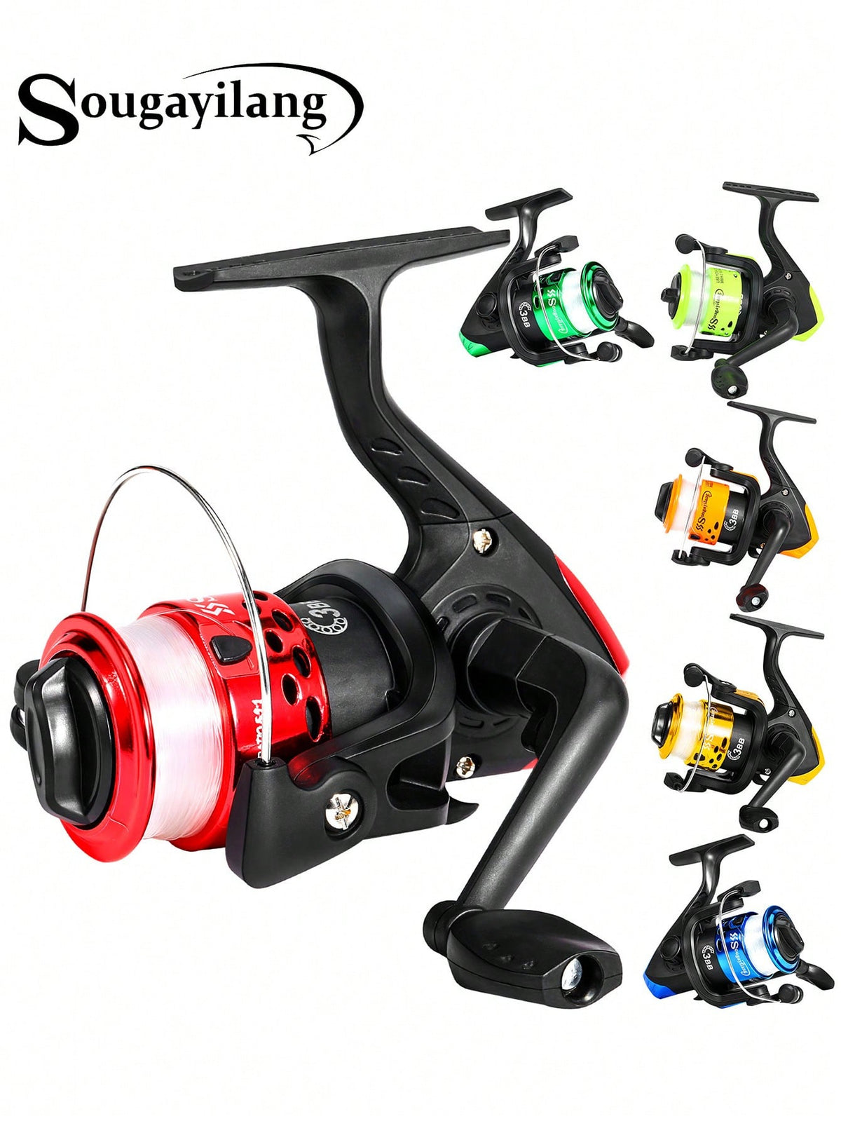 SOUGAYILANG 3BB Foldable Fishing Reel- 5.2:1 Gear Ratio, Interchangeable Handle, Stainless Steel Shaft & Precision Ball Bearings