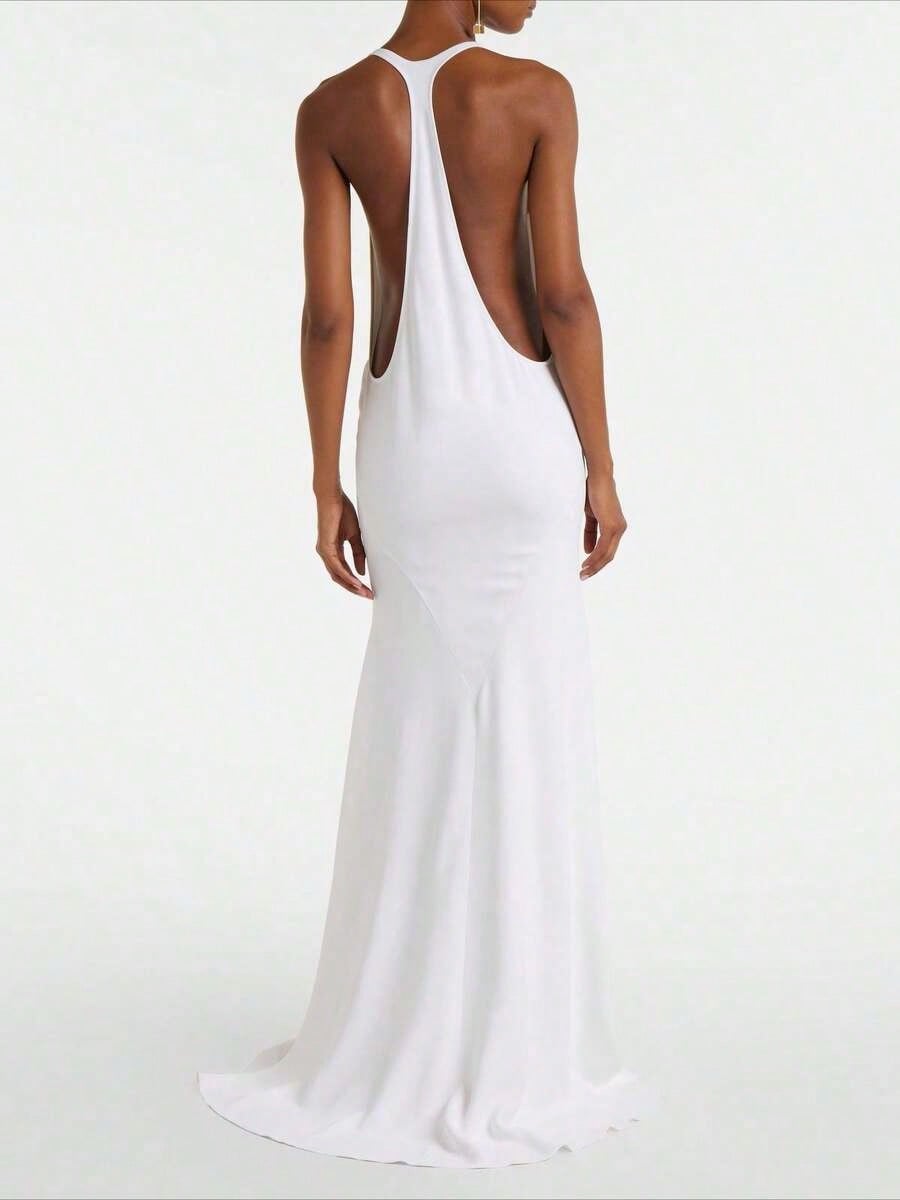 Summer Dresses For Women2026 New Arrival Women's European American White Long Dress- Summer Sexy Cami Dressdresses For Women