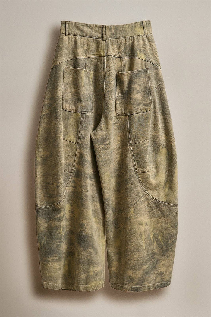Women's Camo Print Barrel Leg Carpenter Jeans