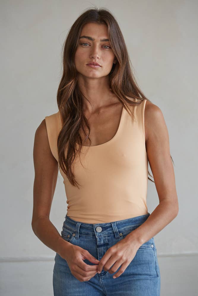 Women's Double Layered Seamless Top - Peachy Orange (Final Sale)