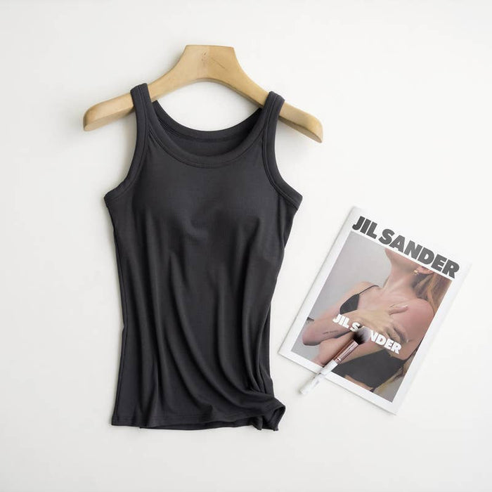 Women's Ribbed Tank w/ Built In Bra