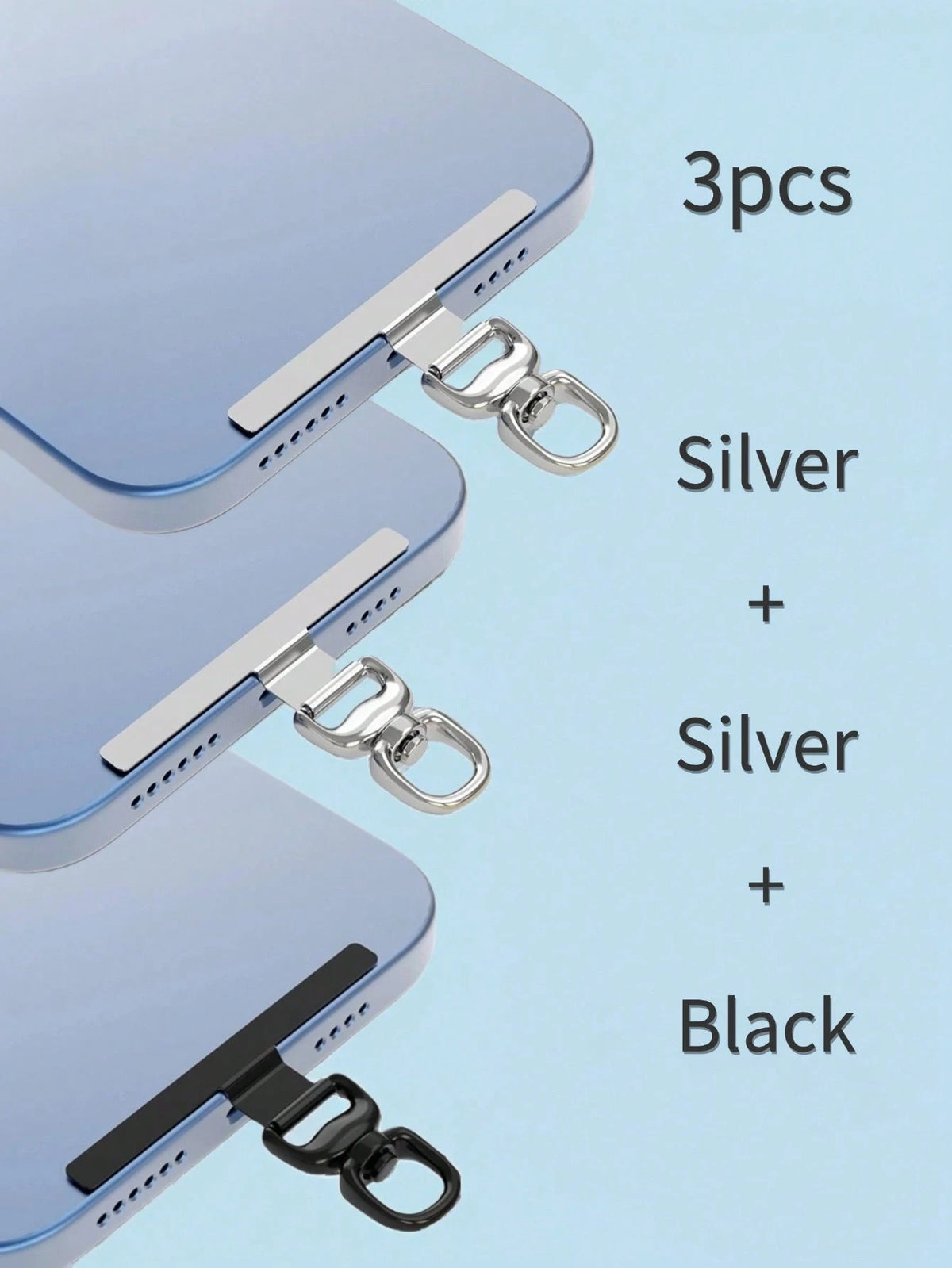 1/2/3pcs Ultra-Thin Stainless Steel Anti-Lost Lanyard Sticker Pad- Won't Damage Phone, Replace Phone Lanyard Components, Lanyard Connector