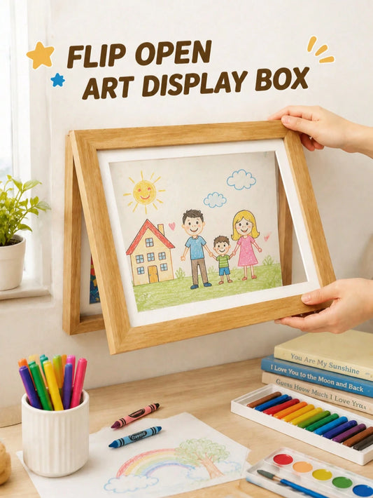 1/2pcs A4 Kids Artwork Frame Wood Paint Frames Changeable With Acrylic Front Opening Holds 150 Pictures, Art Frames For Kids Artwork, Back To School