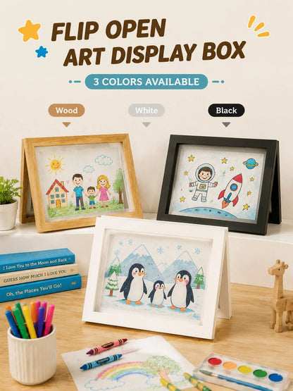 1/2pcs A4 Kids Artwork Frame Wood Paint Frames Changeable With Acrylic Front Opening Holds 150 Pictures, Art Frames For Kids Artwork, Back To School