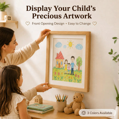 1/2pcs A4 Kids Artwork Frame Wood Paint Frames Changeable With Acrylic Front Opening Holds 150 Pictures, Art Frames For Kids Artwork, Back To School