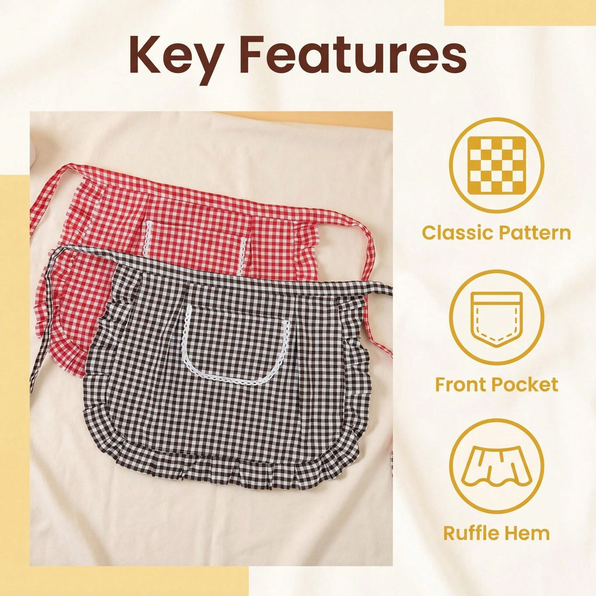 1/2pcs New Fashionable Breathable Waist Apron Skirt, Soft Skin-Friendly Work Skirt For Women, Suitable For Cooking, Gardening, BBQ, Cafe, Painting, Baking, Hair & Nail Salon