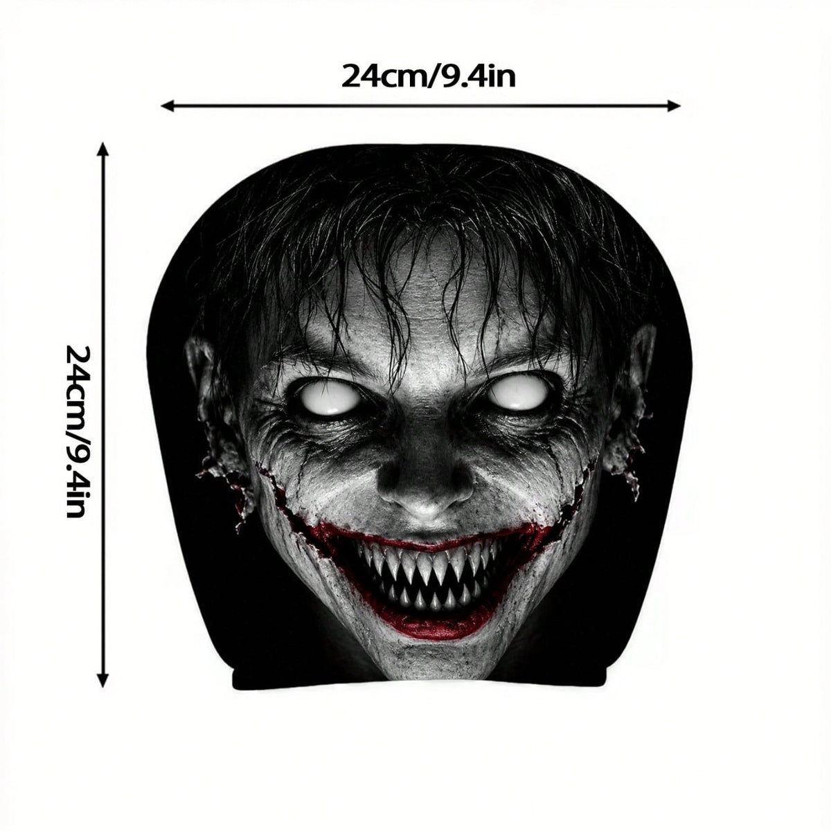 1/2pcs Printed Car Headrest Covers, Interior Decoration With Elastic Design And Universal Fit Installation, Ideal Choice For Interior Additions, Perfect Funny Car Decoration Featuring Scary Zombie Fac