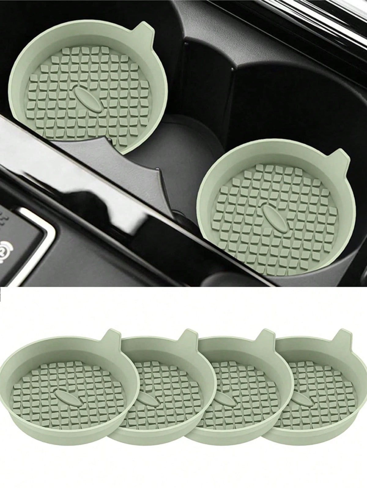 1/2pcs Silicone Car Cup Holder, Non-Slip Universal Cup Mat, Suitable For All Car Models (Black), Essential For Women Storage, Travel, Dorm Organization