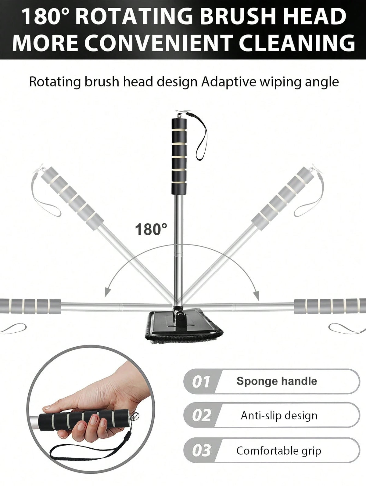 1/3/5pcs Microfiber Cloth Windshield Cleaning Tool Kit- Detachable Handle Car Glass Cleaner Brush, Car Glass Scraper, Interior Accessories, Car Cleaning Set, Car Glass Cleaner, Windshield Cleaner, Au