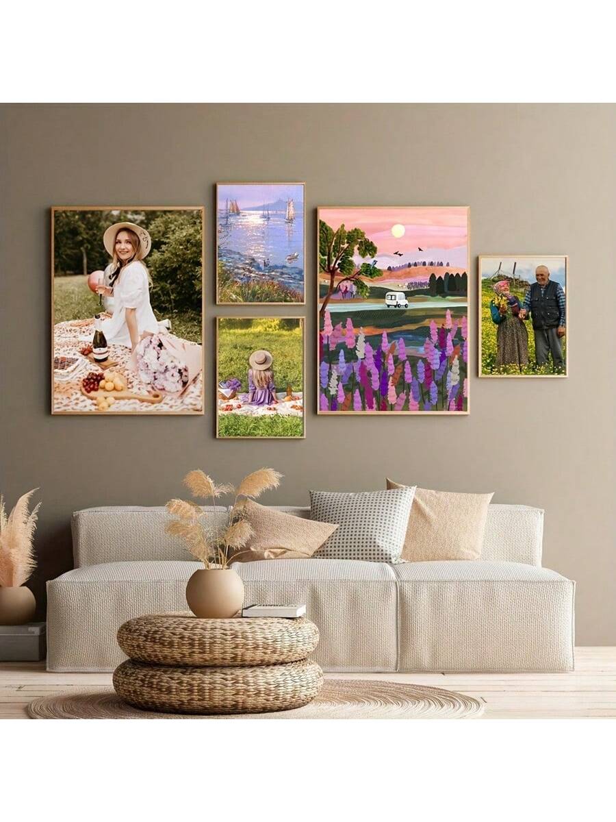 1/3 Customized Frameless Canvas Poster- Personalized Photo Wall Decor, Gift For Her, Boyfriend, Girlfriend, Dad, Mom, Friends, Pets, Anniversary, Valentine's Day, Birthday, Mother's Day, Father's Day