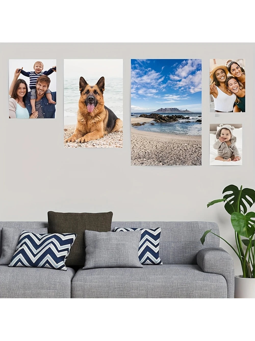 1/3 Customized Frameless Canvas Poster- Personalized Photo Wall Decor, Gift For Her, Boyfriend, Girlfriend, Dad, Mom, Friends, Pets, Anniversary, Valentine's Day, Birthday, Mother's Day, Father's Day