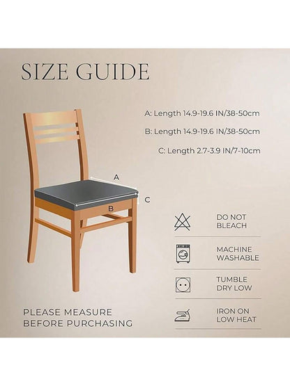 1/4/6pcs Waterproof PU Leather Square Chair Seat Cushion Cover For Dining Room Kitchen Sofa, Removable & Washable Gifts Birthday Graduation