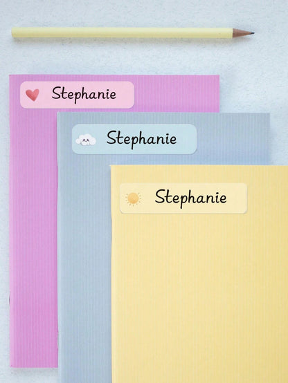 1/44/88/132/176/220pcs Customized Name Stickers, Cartoon Fresh Cute Waterproof Stationery Labels, Back To School, Category Stickers, Number Labels, Personalized For Water Bottles, Lunch Boxes, Persona