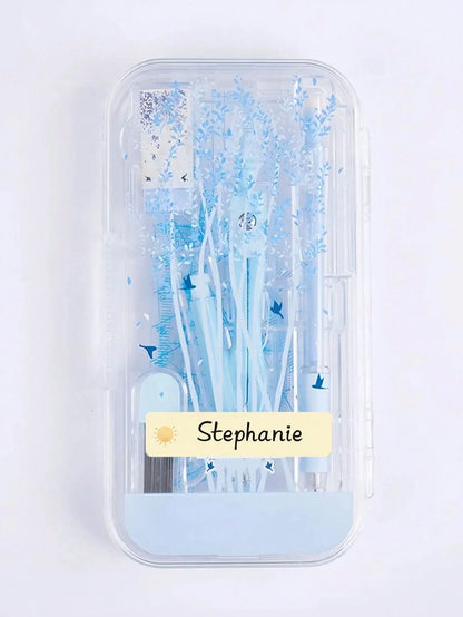1/44/88/132/176/220pcs Customized Name Stickers, Cartoon Fresh Cute Waterproof Stationery Labels, Back To School, Category Stickers, Number Labels, Personalized For Water Bottles, Lunch Boxes, Persona