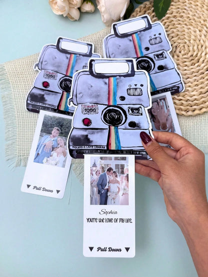 1/5/10pcs Custom Retro Camera Shaped Pull-Out Photo Card,Custom Photo And Text,Personalized Pull Tab Photocard, DIY Insert Picture Surprise Card,For KPOP Fan Collection Merch Gift Card,Suitable As Hol