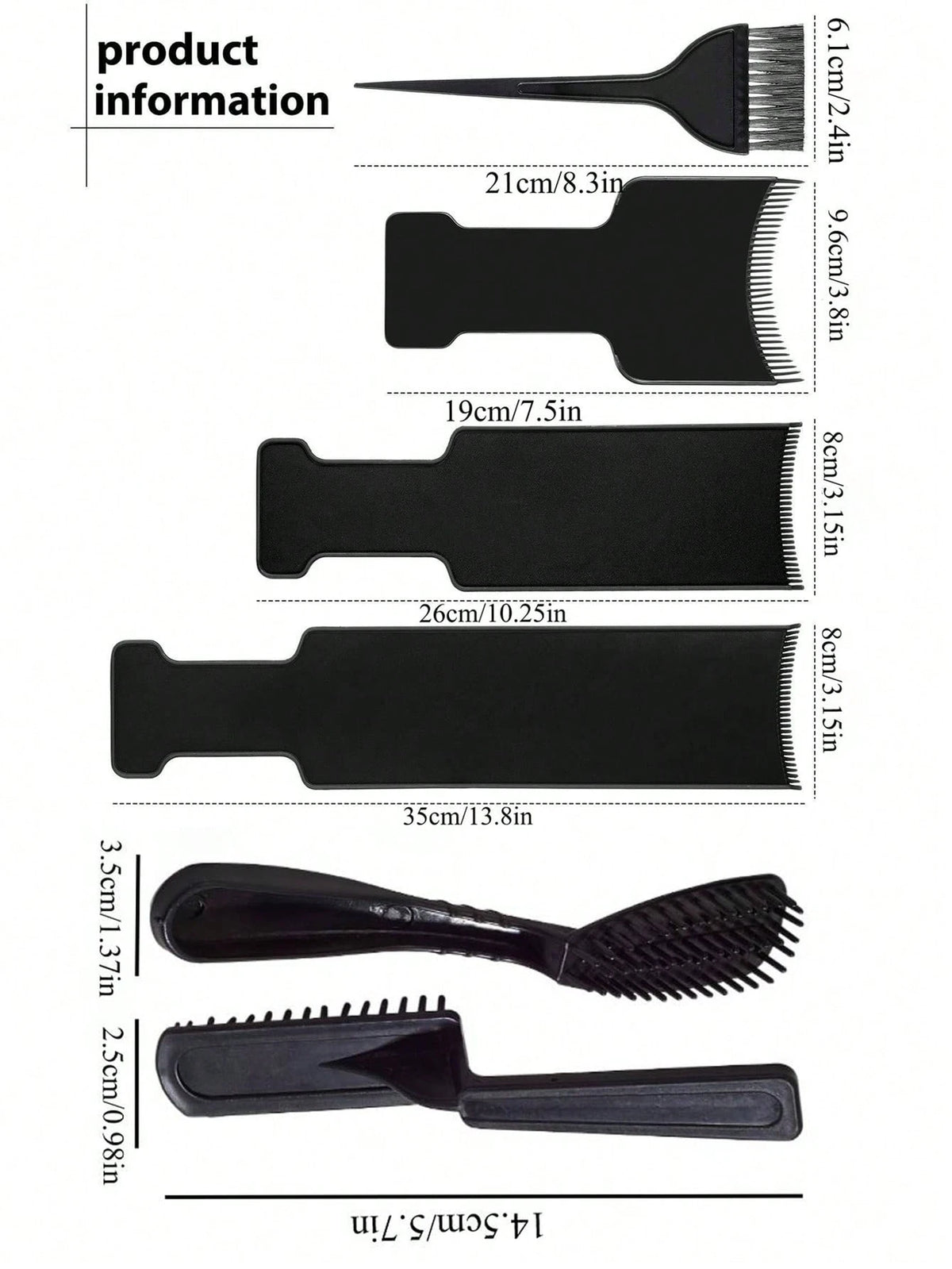 1/6PCS Hair Dye Brush Set, Professional Hair Coloring Brush Set, Salon Hair Dyeing Tool Kit, Hair Color Brush Board Set, Hair Highlight Board For Root Touch-Up, Balayage, Hair Bleach, Suitable For Sal