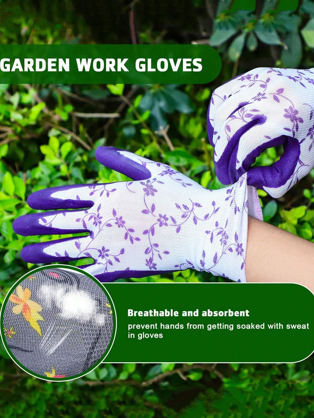 1 Pair Of Non-Slip Garden Gloves, Gardening Gloves For Women, Outdoor Protective Work Gloves With Grip, Size Fits Most, Garden Gloves For Weeding And Protective,Garden Tools