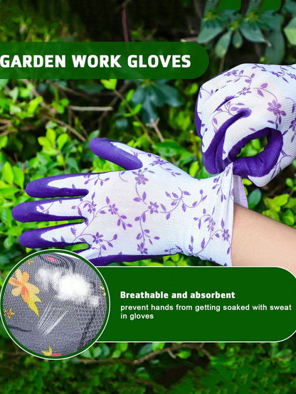 1 Pair Of Non-Slip Garden Gloves, Gardening Gloves For Women, Outdoor Protective Work Gloves With Grip, Size Fits Most, Garden Gloves For Weeding And Protective,Garden Tools