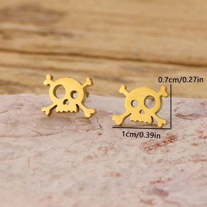 1 Pair Punk, Skull Stud Earrings, Men's Earrings